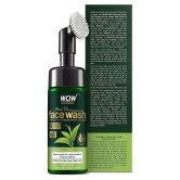 WOW Skin Science Green Tea Foaming Face Wash with Built-In Face Brush - With Green Tea & Aloe Vera Extract - For Purifying Skin, Improving Radiance - No Parabens, Sulphate, Silicones & Color