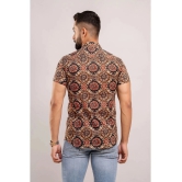 Frionkandy 100% Cotton Regular Fit Printed Half Sleeves Mens Casual Shirt - Brown ( Pack of 1 ) - None