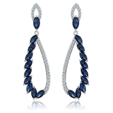 YouBella Silver Plated Fashion Stylish Fancy Party Wear Blue Earrings for Girl and Women - Blue