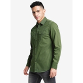 Olive Cotton Double Pocket Shirt-L / Olive