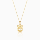 Golden Ganpati Pendant With Link Chain