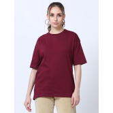 Women Solid Oversized T-Shirt, MAROON-XXL / Maroon