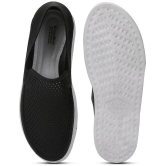 UrbanMark Men Comfortable Perforated Casual Slip-On Shoes - Black - None