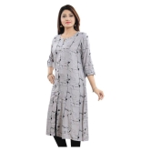 Meher Impex - Light Grey Cotton Women''s Front Slit Kurti ( Pack of 1 ) - L