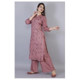 JC4U - Mauve Straight Rayon Women''s Stitched Salwar Suit ( Pack of 1 ) - L