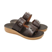 ASIAN Brown Womens Leather Slipper - None