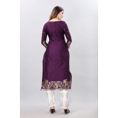 Purple-God Toned Unstitched Woven Design Dress Material