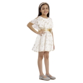 Kids Cave - White Cotton Girl's A-line Dress ( Pack of 1 ) - None