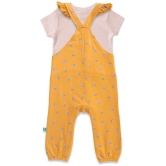 Juscubs Mustard Cotton Dungarees For Baby Girl ( Pack of 1 ) - None