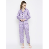 Smarty Pants - Purple Satin Womens Nightwear Nightsuit Sets ( Pack of 1 ) - None