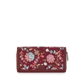 Lychee bags Women Printed Canvas Multicolour Wallet (Brown)