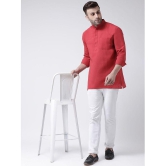 KLOSET By RIAG - Red Cotton Men's Shirt Style Kurta ( Pack of 1 ) - None