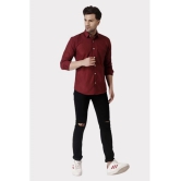 Springberry - 100% Cotton Slim Fit Maroon Mens Casual Shirt ( Pack of 1 ) - None