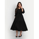 gufrina Rayon Solid Midi Women's Fit & Flare Dress - Black ( Pack of 1 ) - None