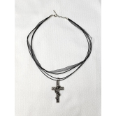 Gothic Cross Necklace silver-tone