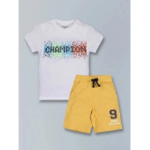 PLUM TREE - White Cotton Boys T-Shirt & Shorts ( Pack of 1 ) - None