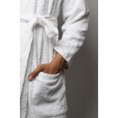 Towel material bathrobe - full length-White / XL