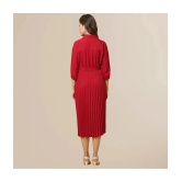 Fabflee - Red Polyester Womens Shift Dress ( Pack of 1 ) - None