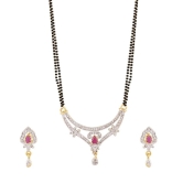 Youbella Designer American Diamond Mangalsutra Set with Chain