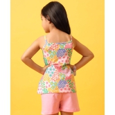 FLOWERS SUMMER STRAPPY GIRLS TOP - PINK-10-12 YEARS / 1N / pink