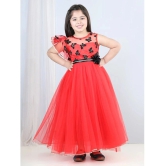 Toy Balloon Kids Red Net Girls Fit And Flare Dress ( Pack of 1 ) - None