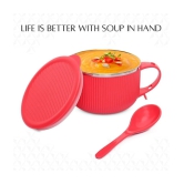 Jaypee Plus RIBTOK Soup Bowl Plastic Soup Bowl 900 mL ( Set of 1 ) - Red