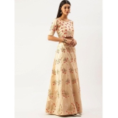 Om Shantam Sarees Beige Silk Blends Chaniya Choli Semi Stitched Lehenga Single - Free Size