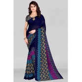 LEELAVATI - Navy Blue Georgette Saree With Blouse Piece ( Pack of 1 ) - Navy Blue