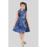 Coxxup Blue Rayon Girls Fit And Flare Dress ( Pack of 1 ) - None