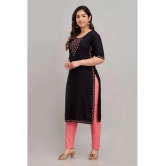 Kapadia - Black Rayon Womens Straight Kurti ( Pack of 1 ) - None