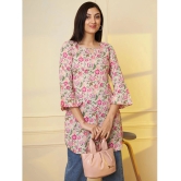 Tissu Cotton Printed Straight Womens Kurti - Pink ( Pack of 1 ) - None