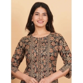 Vbuyz Cotton Printed Straight Womens Kurti - Black ( Pack of 1 ) - None