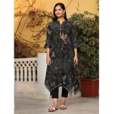 Juniper Polyester Printed A-line Womens Kurti - Black ( Pack of 1 ) - None