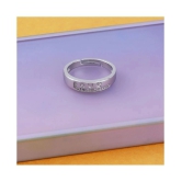 SILVERSHINE,silver plated ring simbol of love decorated of diamond adjustable couple ring for men and women. - None