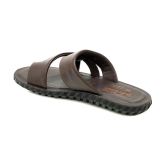 ASIAN Brown Mens Leather Slipper - None