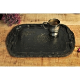 Vintage Brass Engraved Tray Size - 33 x 23 x 1.5 cm Ideal for Food Photography & Food Styling