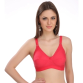 Eves Beauty Women Full Coverage Non Padded Bra-30C / Red / Cotton Blend