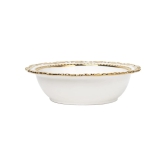 Golden Edge Glazed White Ceramic Dish