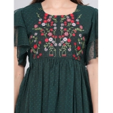 JC4U Crepe Embroidered Midi Womens Fit & Flare Dress - Green ( Pack of 1 ) - None