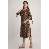 MAUKA - Brown Rayon Women's Straight Kurti ( Pack of 1 ) - None