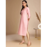 Janasya Silk Blend Solid Straight Womens Kurti - Pink ( Pack of 1 ) - None