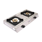 Suryaviva Neo 2B Ss Stainless Steel 2 Cast Iron Burner Gas Stove(Manual Ignition,Silver)