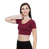 Vami Women's Cotton Stretchable Readymade Blouses - Dark Maroon M