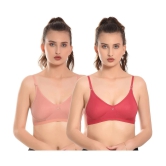 Elina Multicolor Cotton Non Padded Womens Plunge Bra ( Pack of 2 ) - None