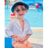 Summer Style White Cotton Shirt with Printed Shorts - Stay Cool and Stylish-2-3 YEAR