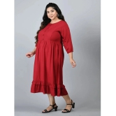 PrettyPlus by Desinoor - Red Rayon Womens A-line Dress ( Pack of 1 ) - None