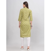 JC4U Cotton Embroidered Straight Womens Kurti - Green ( Pack of 1 ) - None