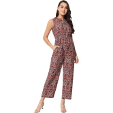 ALL WAYS YOU Women jumpsuit Poly Crepe fabric with Sleeveless & Tie-up Neck Multicolor XL