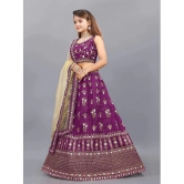 A TO Z CART Purple Silk Girls Lehenga Choli Set ( Pack of 1 ) - None