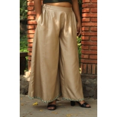 Zahrun Beige Pants With Embroidered Hemline